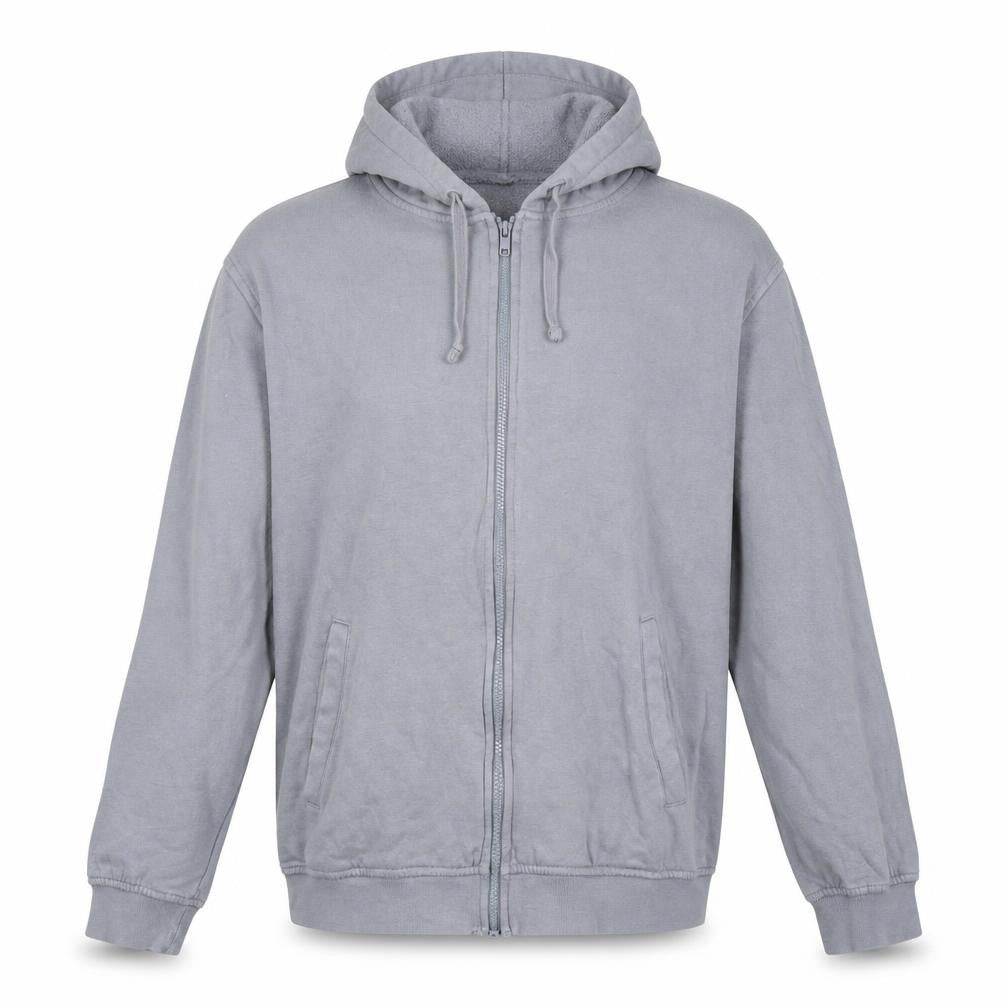 H&M Men's Grey Full Zip Relaxed Fit Hoodie XL