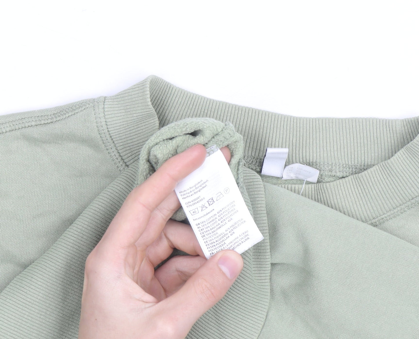 H&M Divided Men's Green XL Pullover Crew Neck Sweatshirt