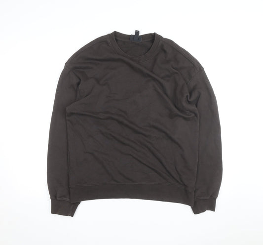 H&M Men's Brown Loose Fit Crew Neck Sweatshirt Size S