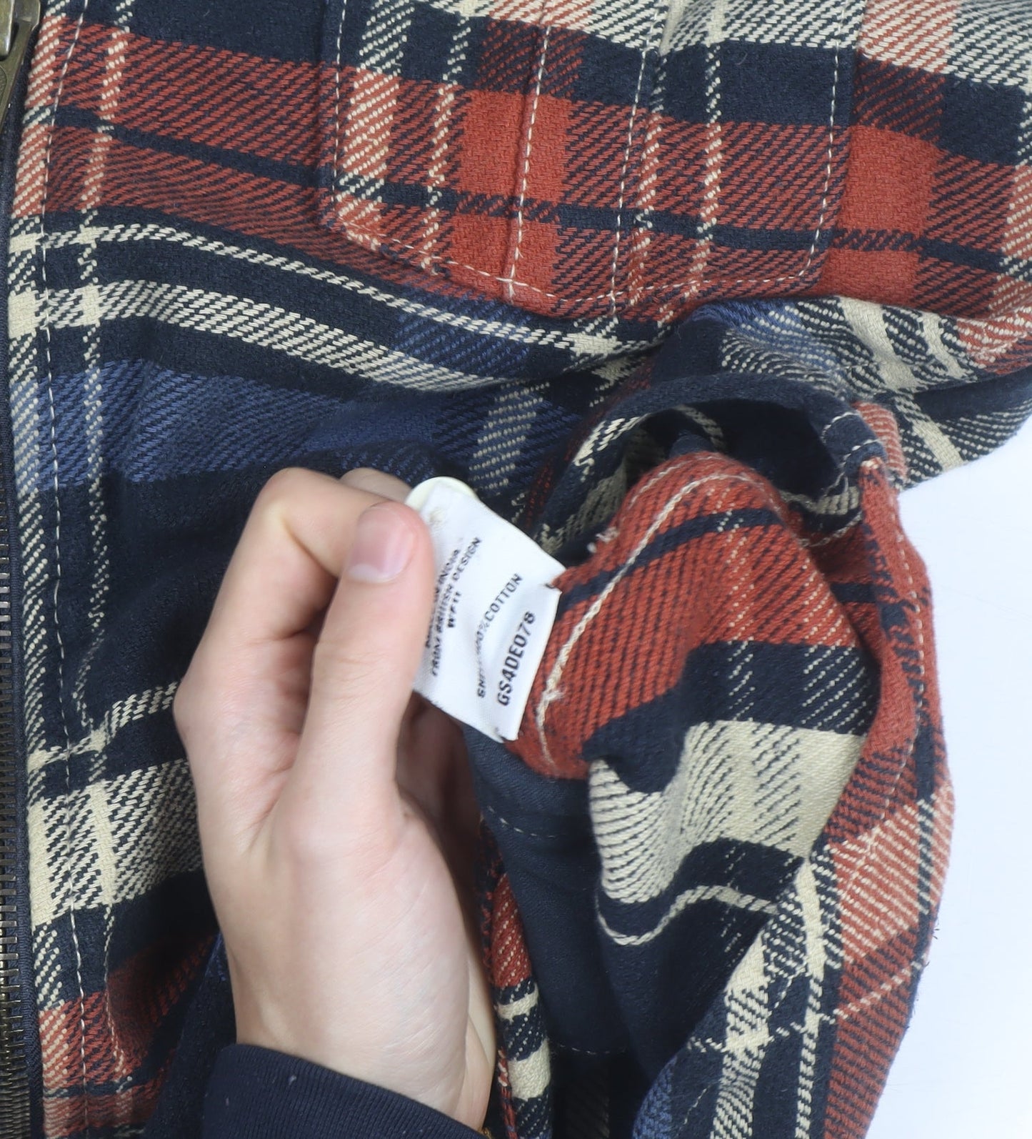 Superdry Men's Multicoloured Flannel Check Jacket L Zip Casual