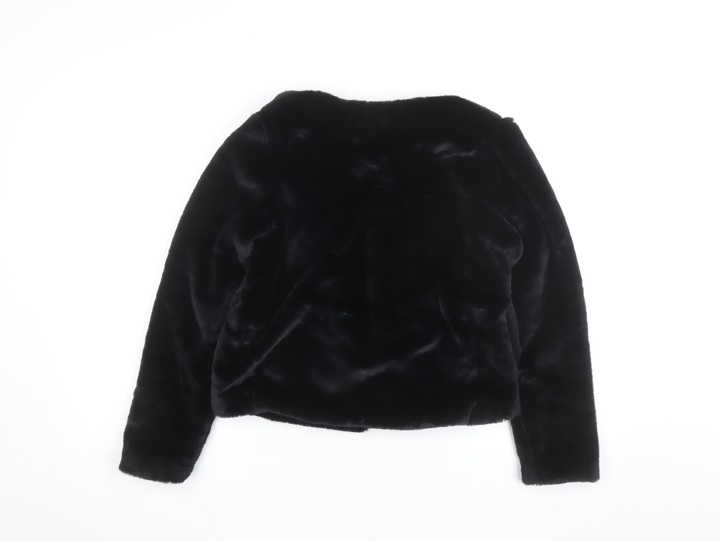 H&M Girls Black Faux Fur Lined Short Party Jacket 13-14 Years