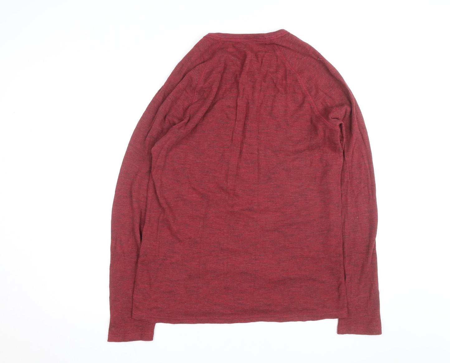 Aeropostale Men's Red Henley Long Sleeve Knit Top Size L
