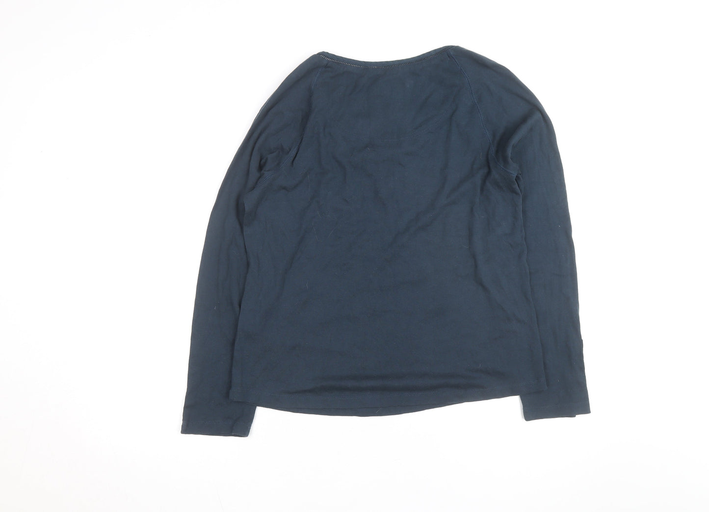 Mistral Women’s Blue Long Sleeve Henley Cotton Top Size 18
