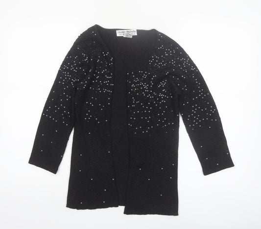 Lauren Michelle Women's Black Sequin Knit Cardigan M