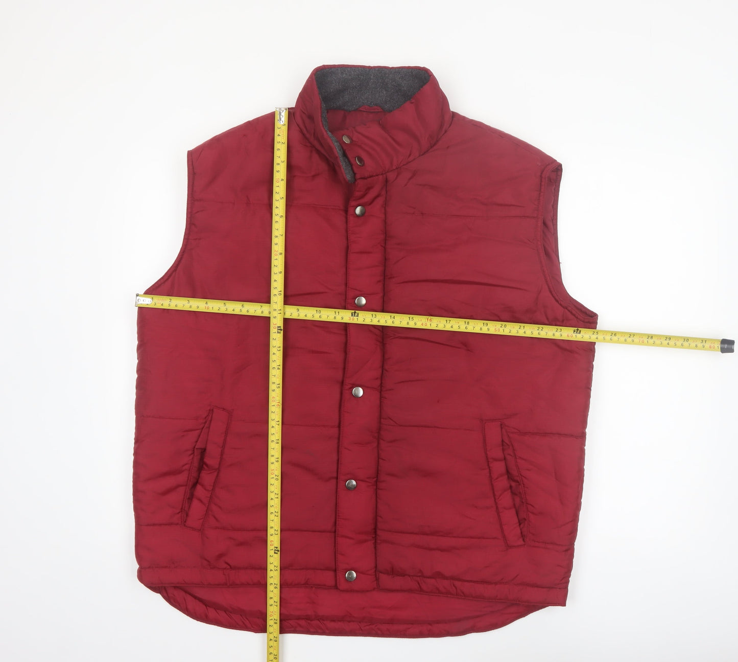 Basic Editions Men's Red Padded Bodywarmer Waistcoat Medium