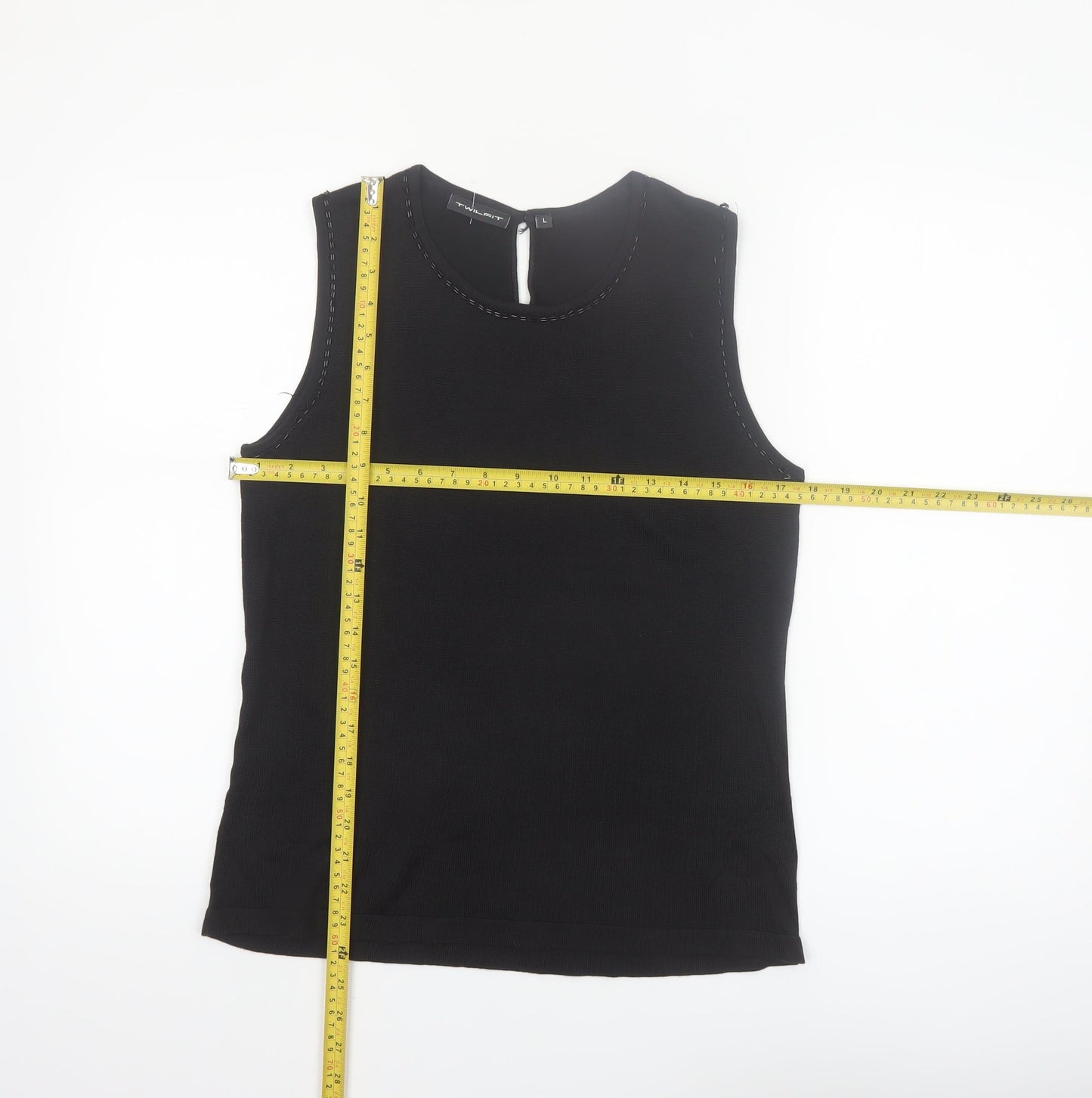 Twilfit Women's Black Cotton Viscose Tank Top L