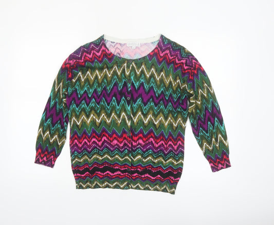 Joseph A. Women’s Multicoloured M Geometric Knit Cardigan