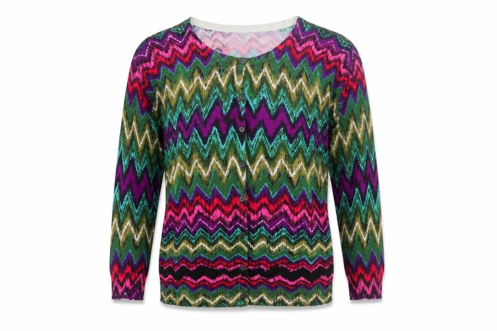 Joseph A. Women’s Multicoloured M Geometric Knit Cardigan
