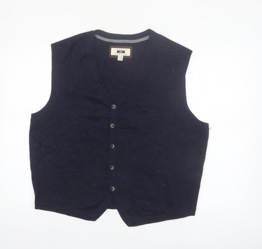 Joseph Abboud Men's Blue Wool Blend XL Sleeveless Vest Jumper