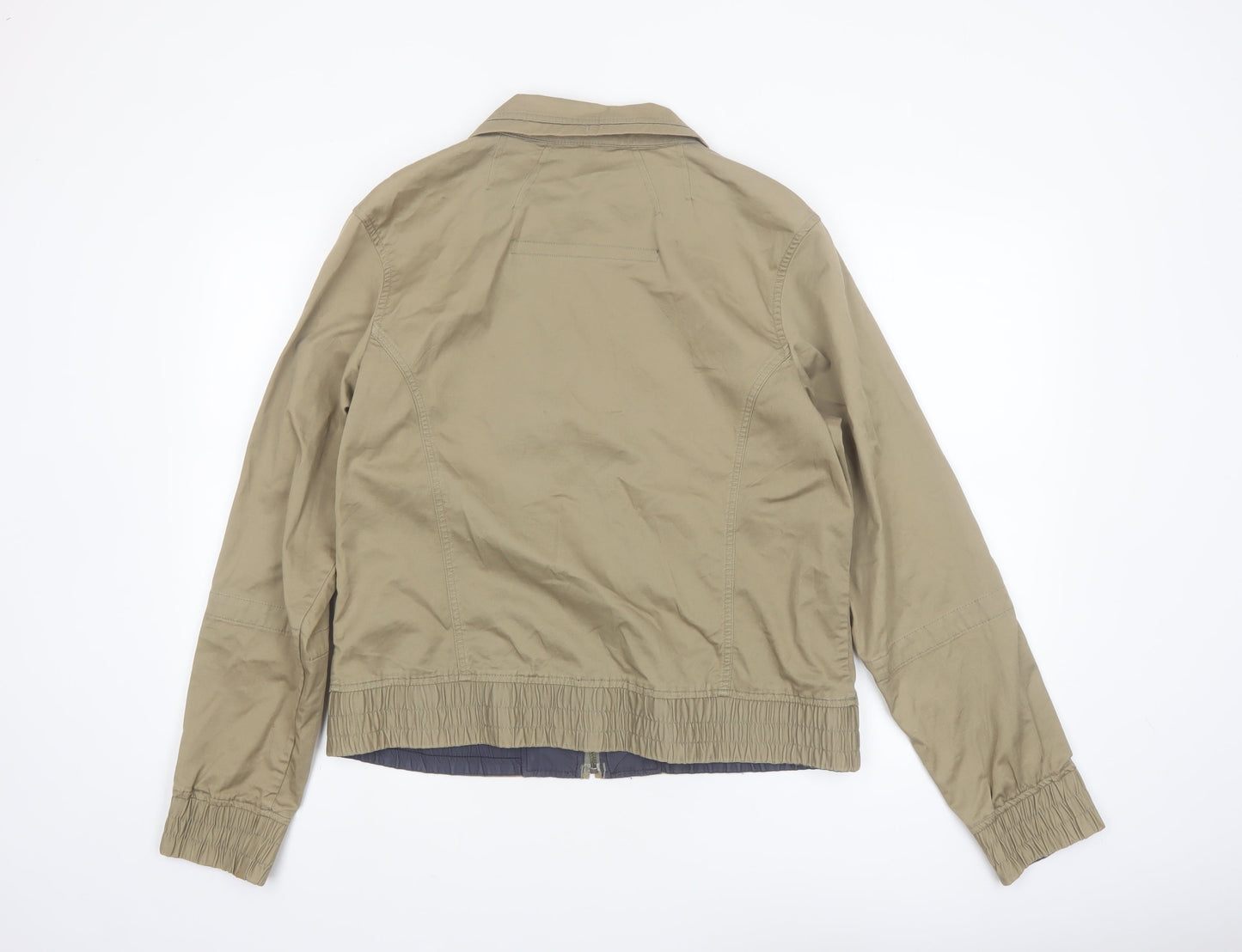 Columbia Mens Beige Cotton Twill Bomber Jacket L Regular Fit