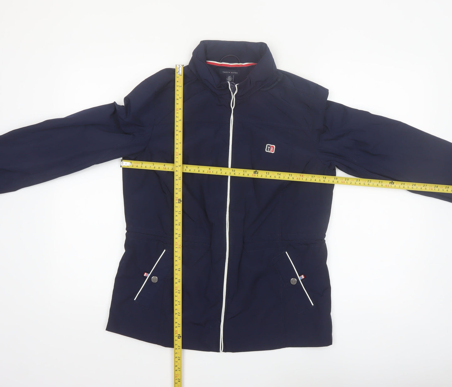 Tommy Hilfiger Women's Blue Bomber Jacket Size S Full Zip Lightweight