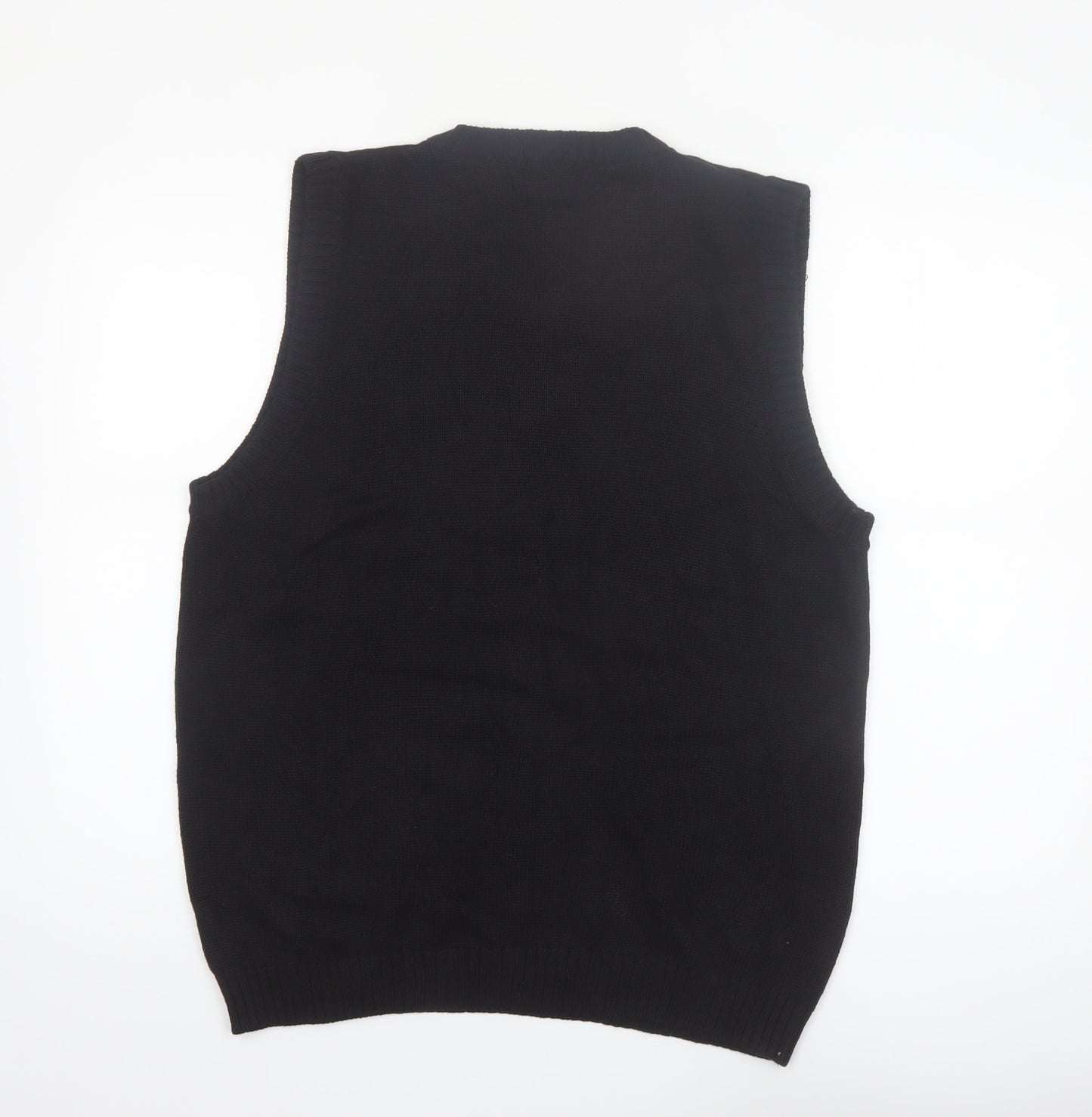 Bill Blass Men's Black XL Cotton V-Neck Sleeveless Knit Vest