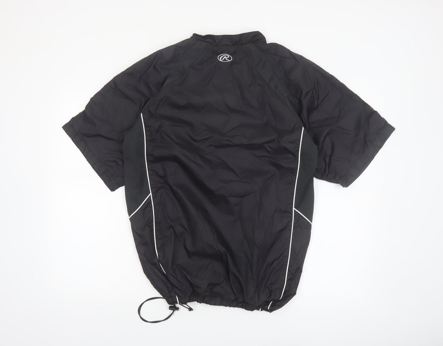 Rawlings Men's Black S Track Jacket Baseball Short Sleeve 1/4 Zip