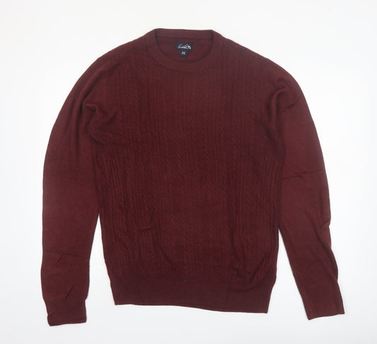 Arnold Palmer Men's Red Cable-Knit Acrylic Pullover Jumper M