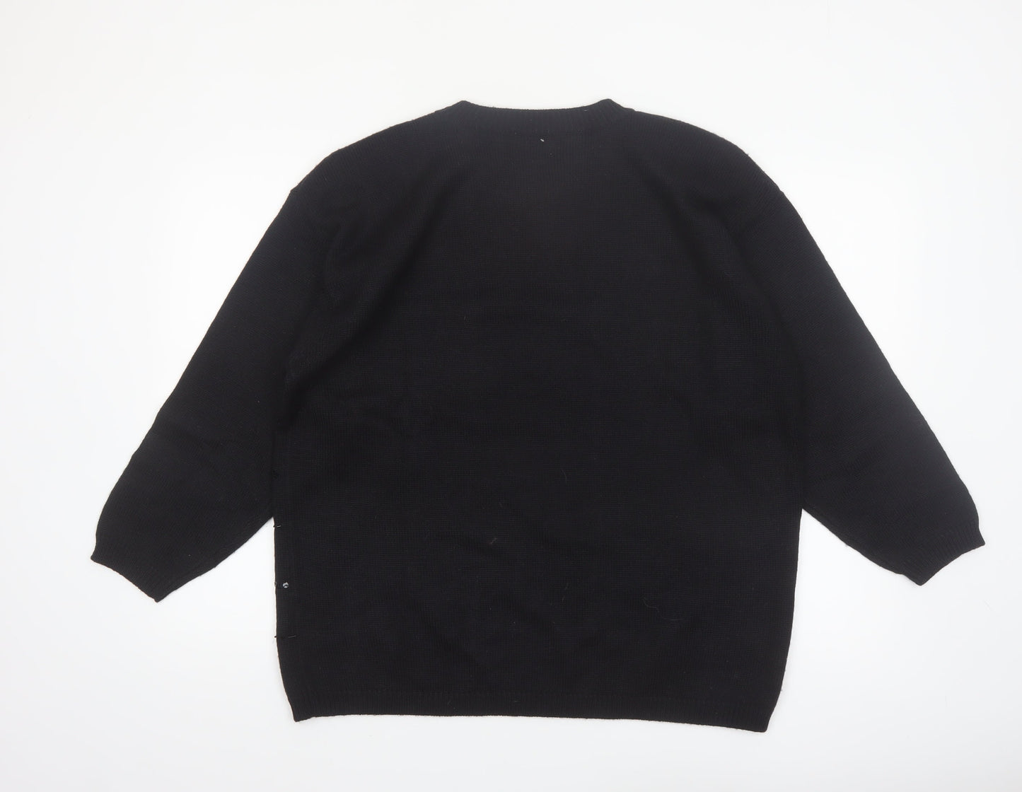 Leslie Fay Women’s Black Sequin Knit Pullover Jumper Size S