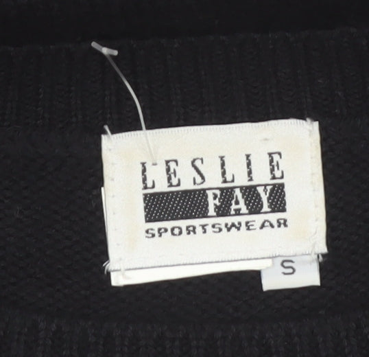 Leslie Fay Women’s Black Sequin Knit Pullover Jumper Size S