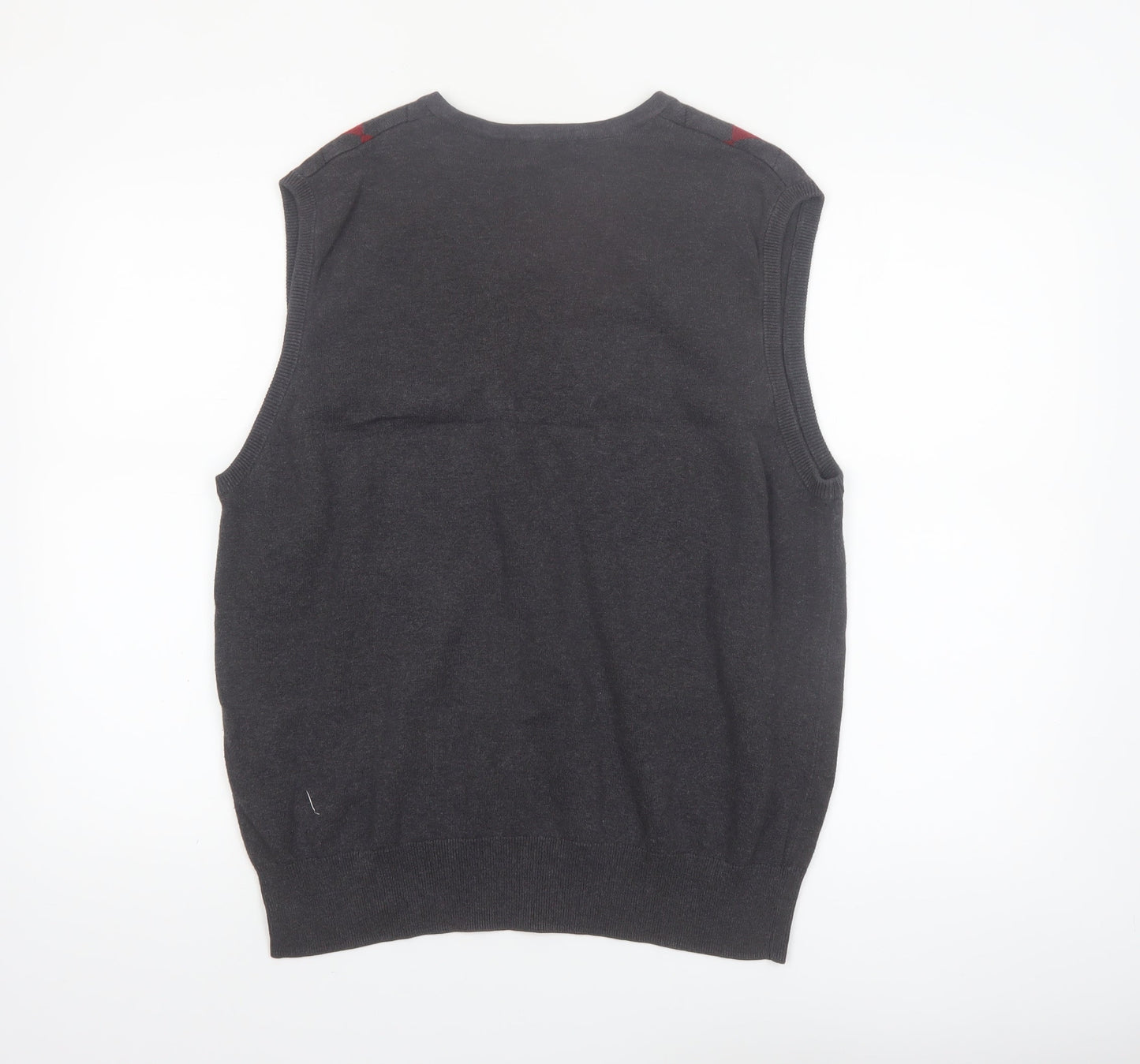 Britches Men's Grey Argyle V-Neck Cotton Jumper Vest L