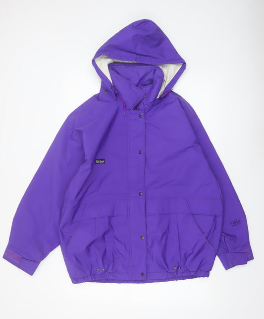 FarWest Unisex Adults Purple L Hooded Parka Jacket Water Resistant
