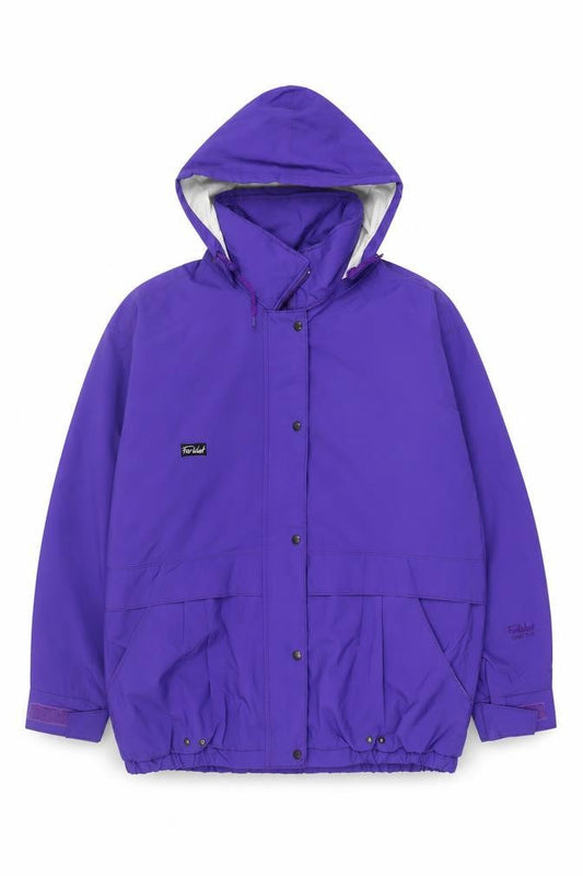 FarWest Unisex Adults Purple L Hooded Parka Jacket Water Resistant