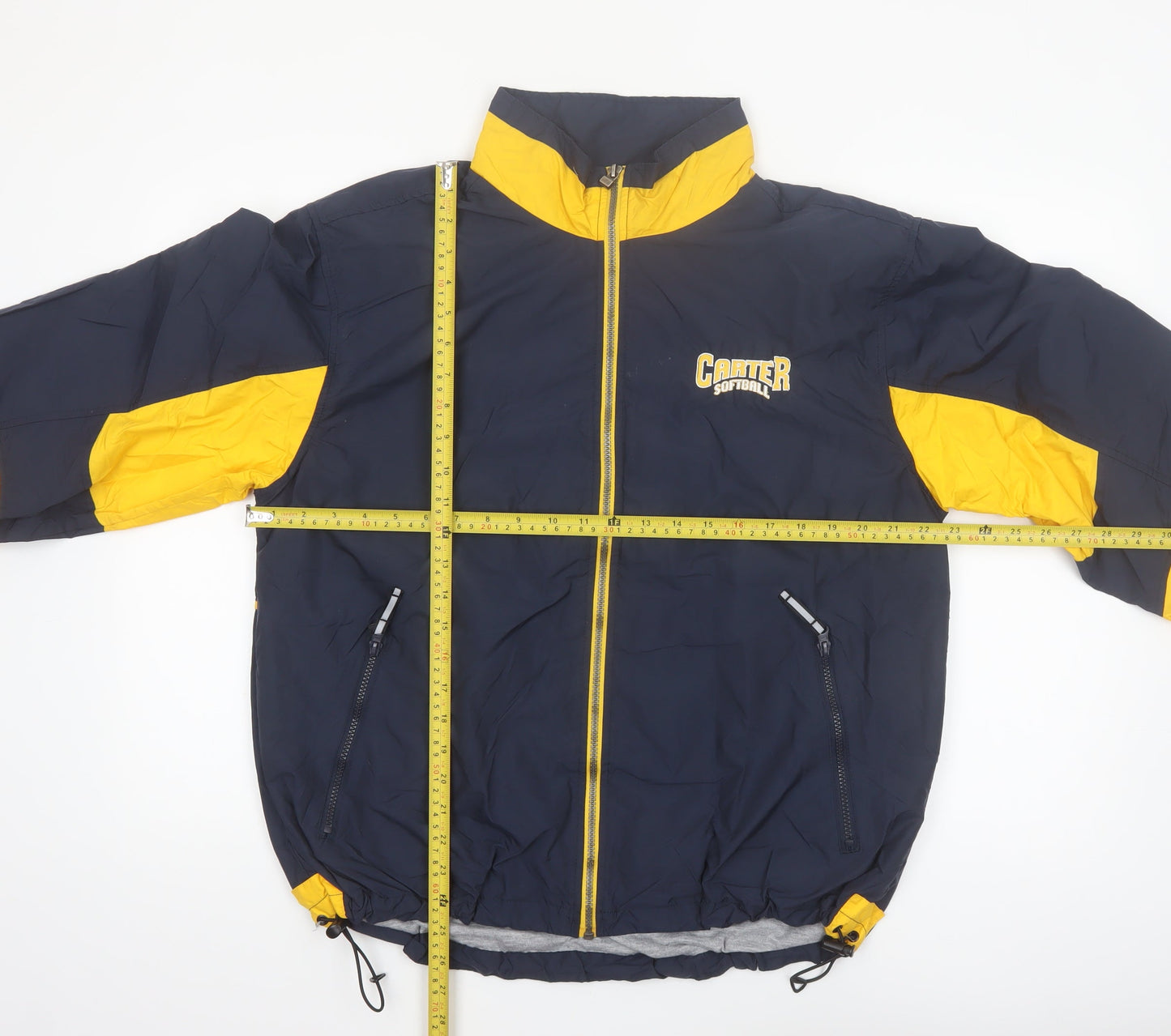 Holloway Men's Blue Yellow Windbreaker Jacket Medium Sports Full Zip