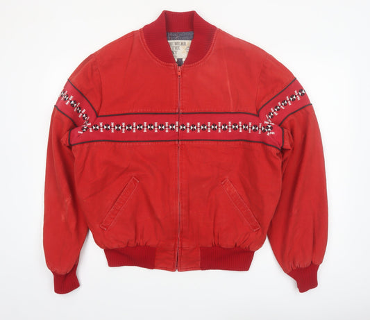 The Wear of the West Men's Red L Bomber Jacket Western Style