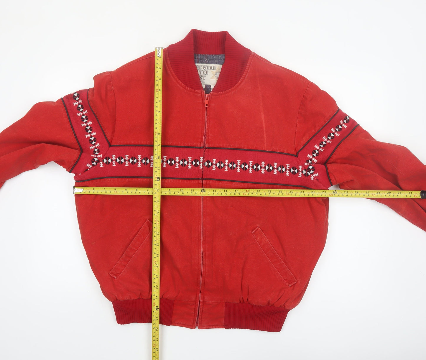 The Wear of the West Men's Red L Bomber Jacket Western Style
