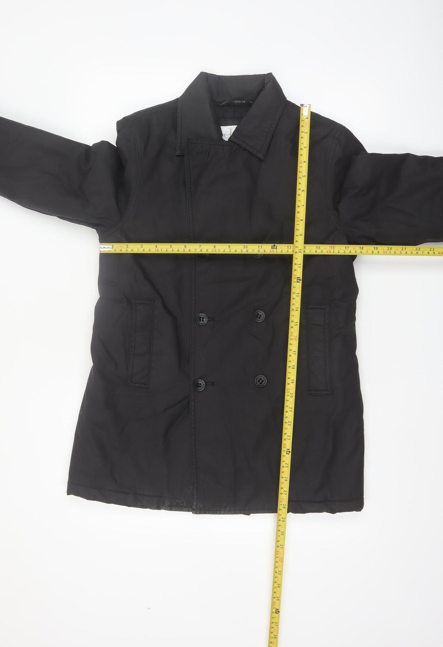 Calvin Klein Jeans Men's Black Cotton Pea Coat Size S