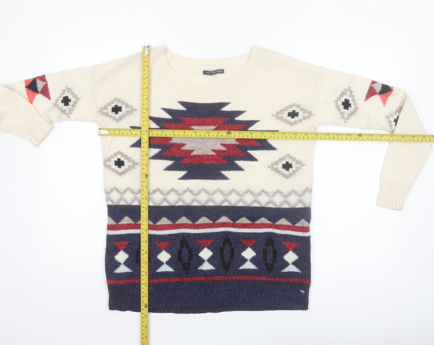 American Eagle Outfitters Women’s Multicoloured Aztec Knit Jumper Size S