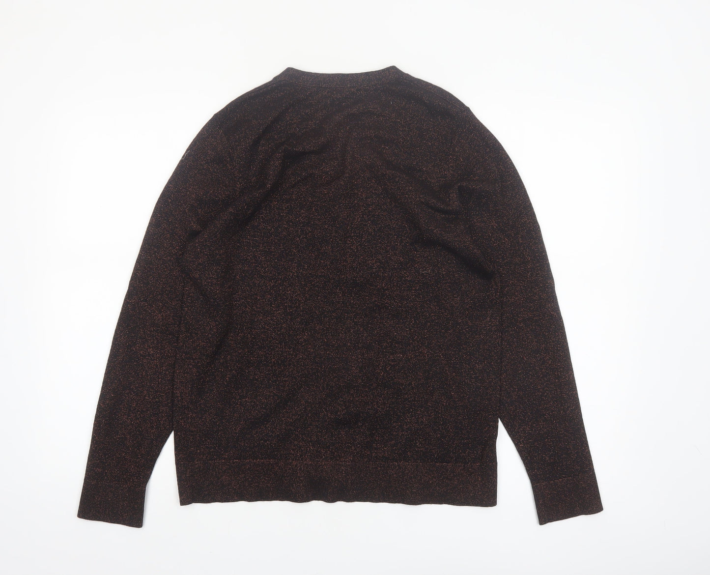 Tabi Women Brown V-Neck Button Knit Cardigan Size M