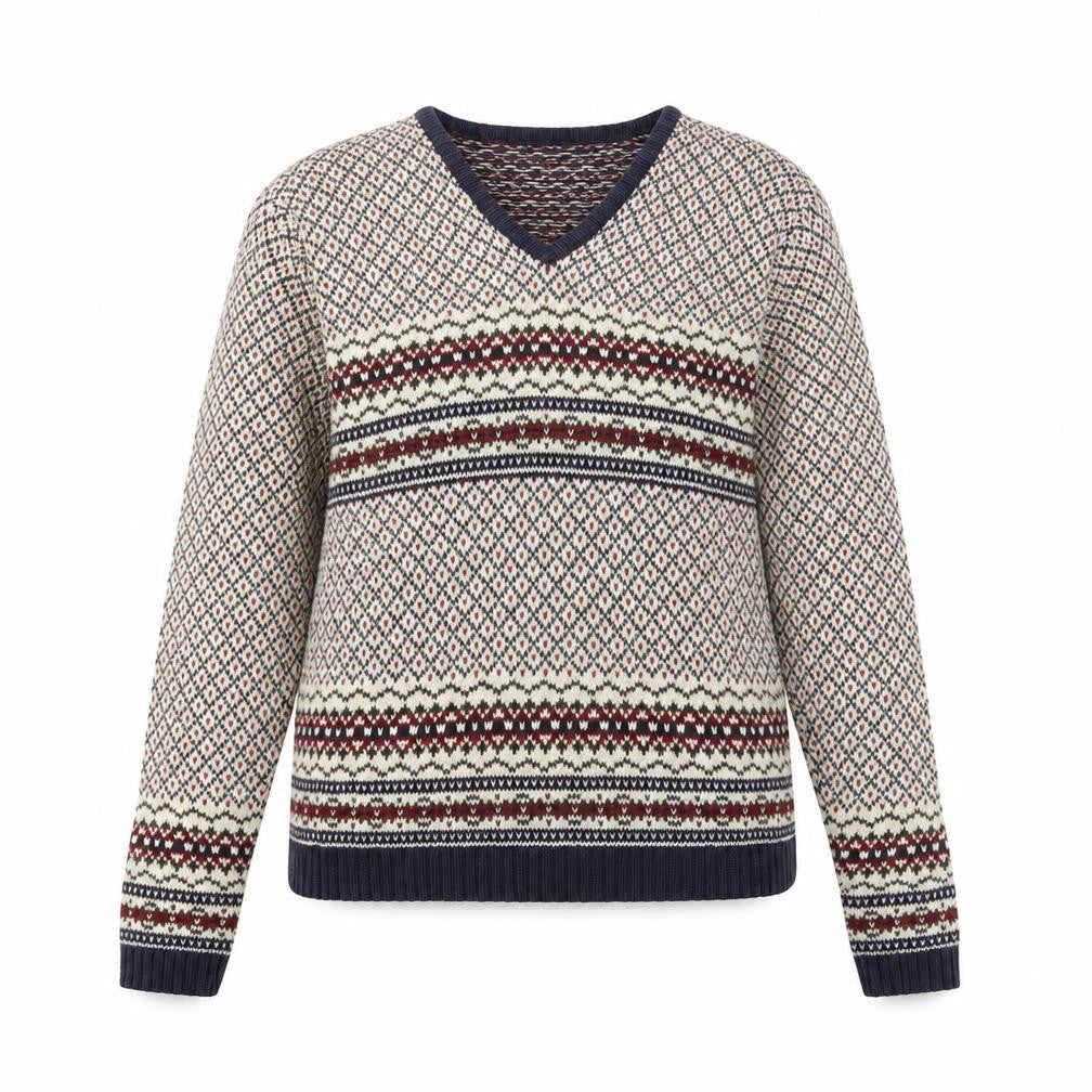 Paul Harris Design Women’s Multicoloured V-Neck Fair Isle Knit Jumper M