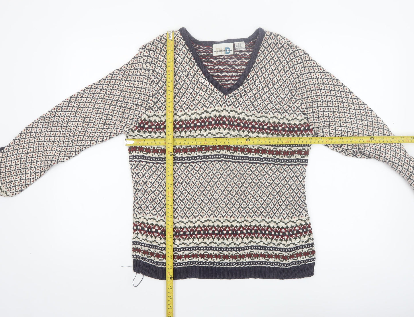 Paul Harris Design Women’s Multicoloured V-Neck Fair Isle Knit Jumper M