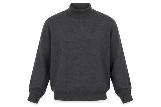 Black Brown 1826 Men's Grey Merino Wool Roll Neck Jumper M