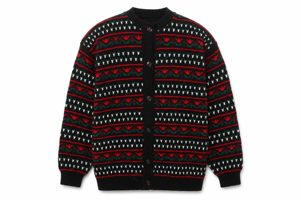 Nanook Men's Multicoloured Fair Isle Wool Cardigan L