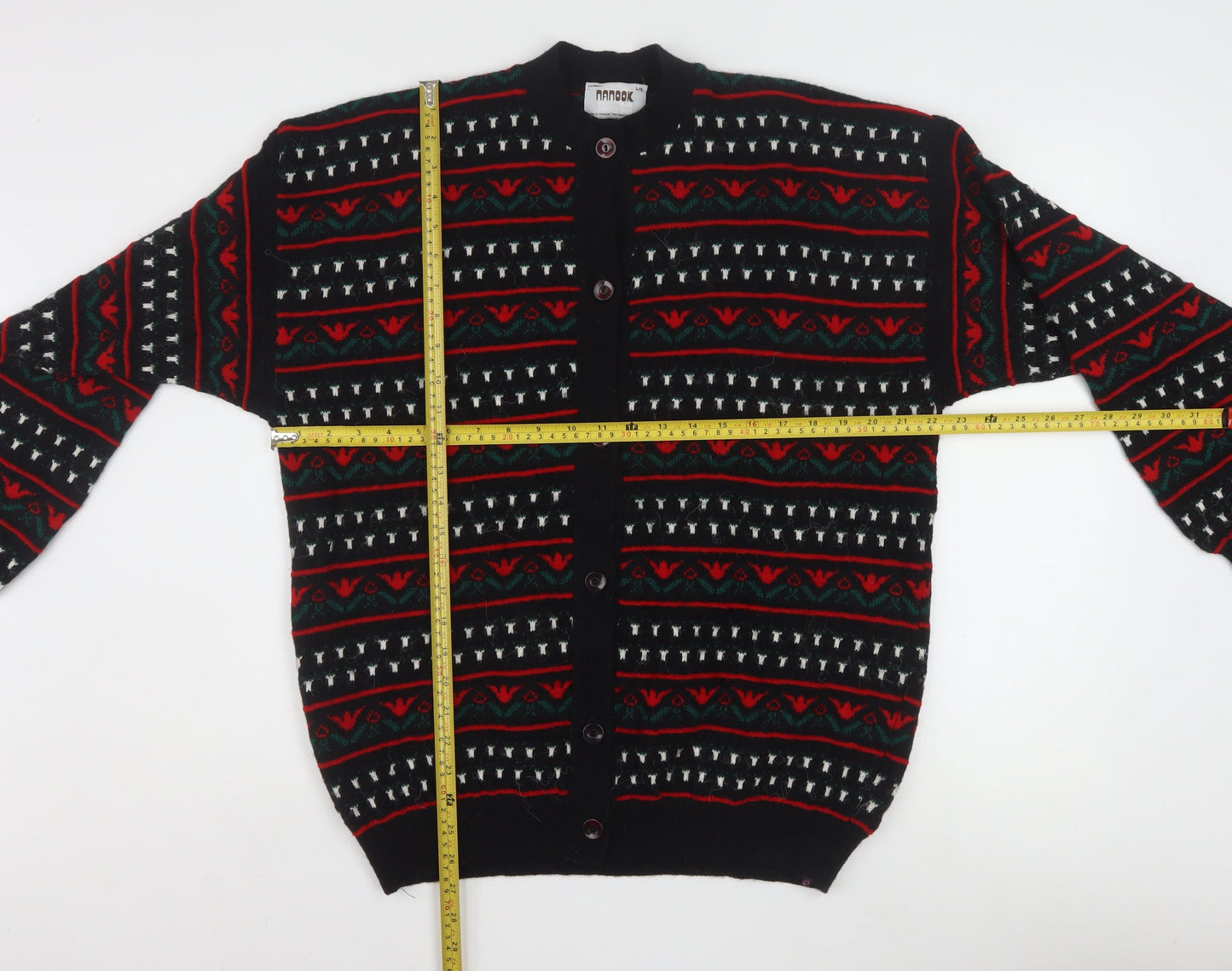 Nanook Men's Multicoloured Fair Isle Wool Cardigan L