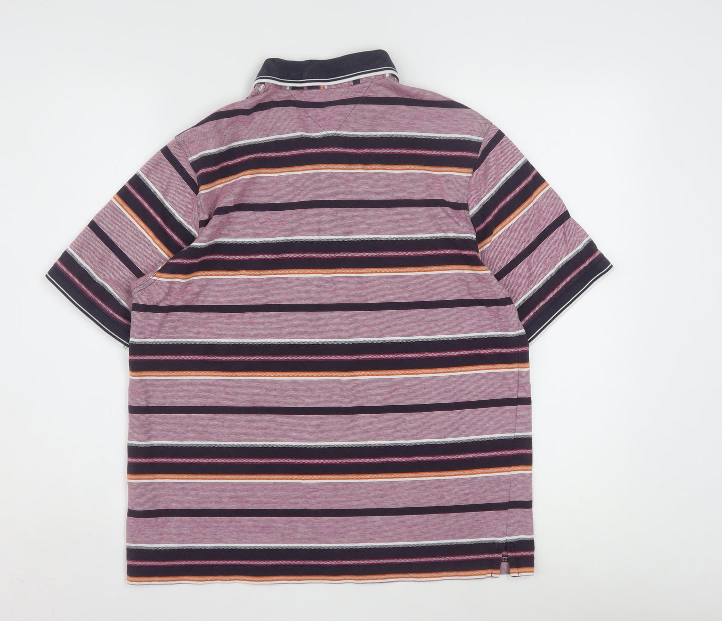 Lincoln Men's Multicoloured Striped Cotton Polo Shirt Size M