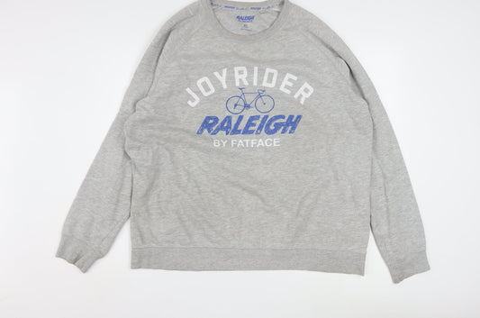 FatFace Men's Grey Raleigh Cycling Graphic Pullover Sweatshirt XL
