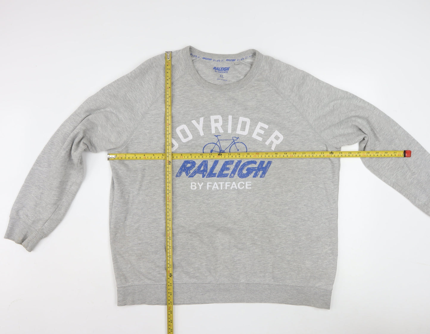 FatFace Men's Grey Raleigh Cycling Graphic Pullover Sweatshirt XL