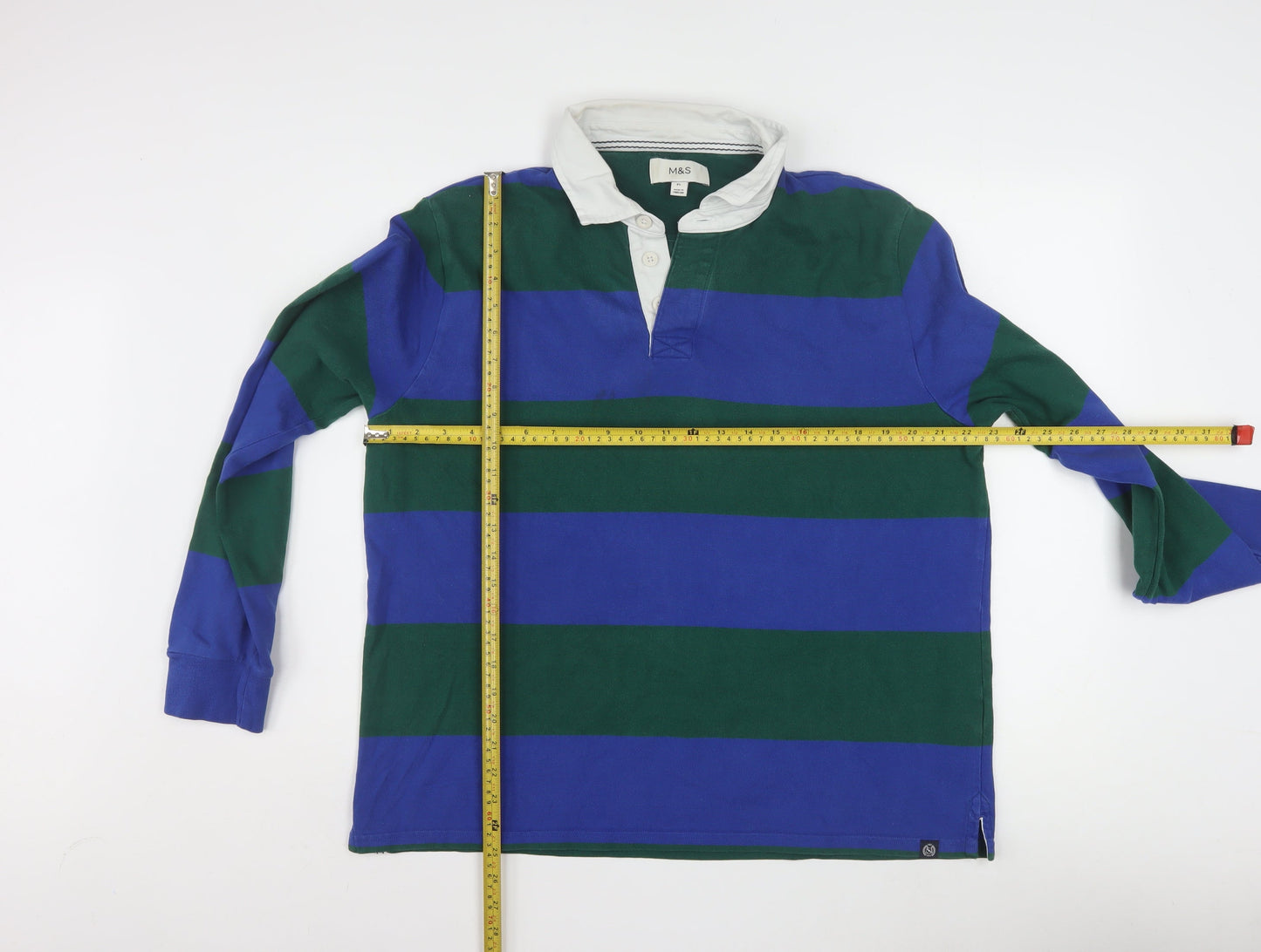 Marks and Spencer Men's Multicoloured XL Long Sleeve Rugby Polo Shirt