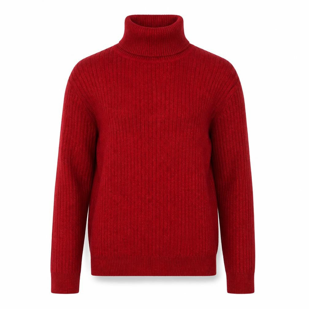 Charter Club Women's Red Roll Neck Silk Blend Jumper Size M