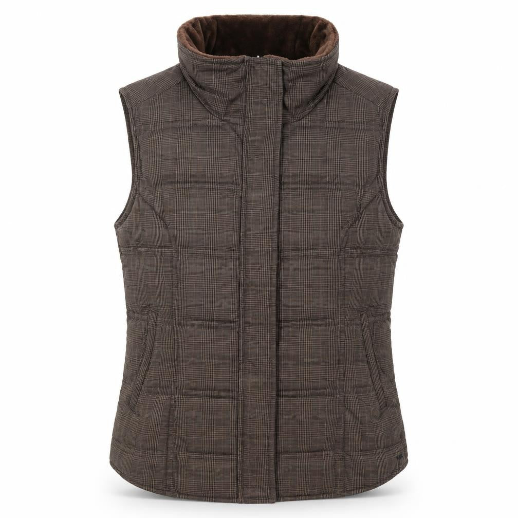 Tommy Hilfiger Women's Brown Check Padded Waistcoat M