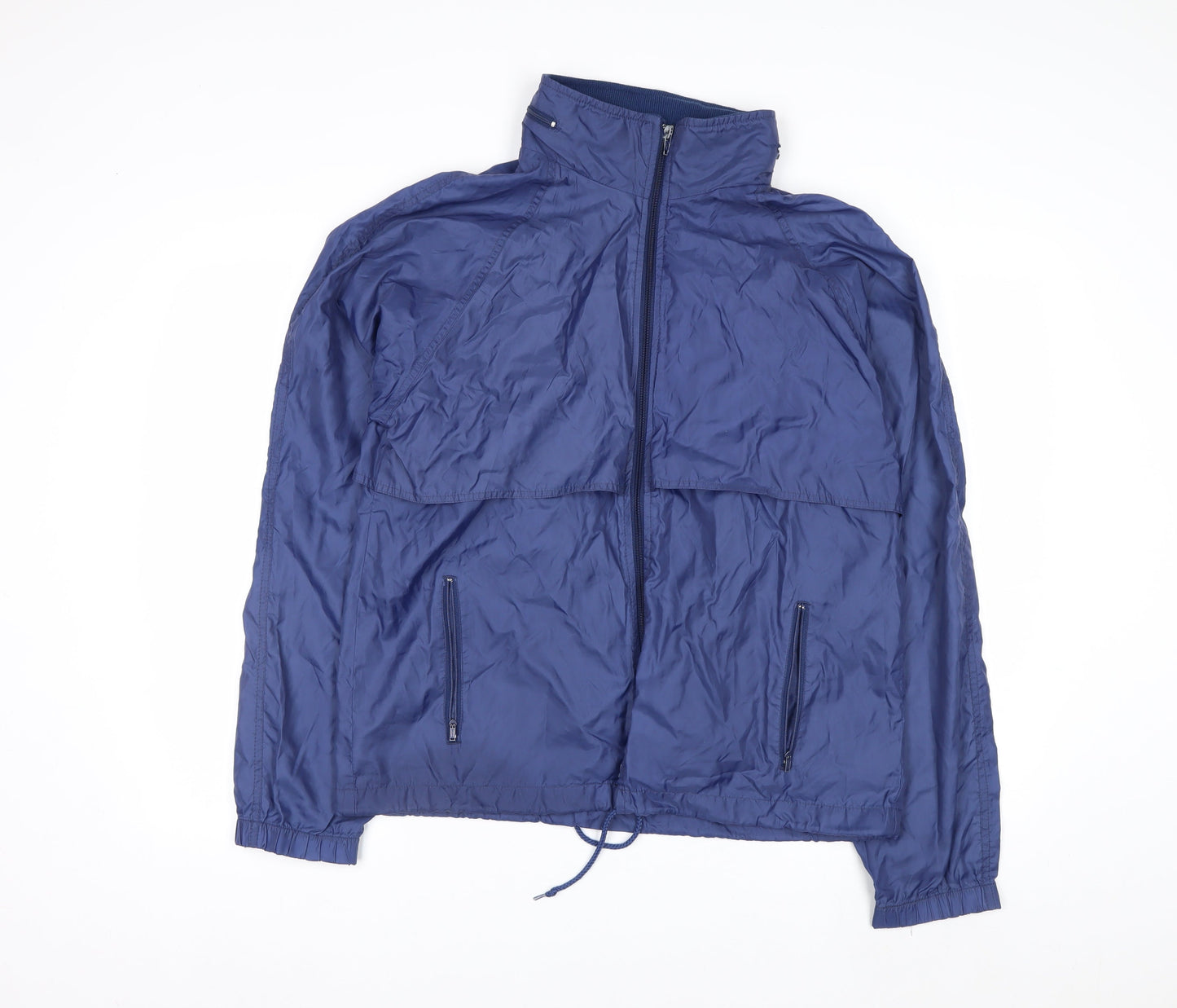 St. John’s Bay Men Blue Nylon Windbreaker Jacket Size M