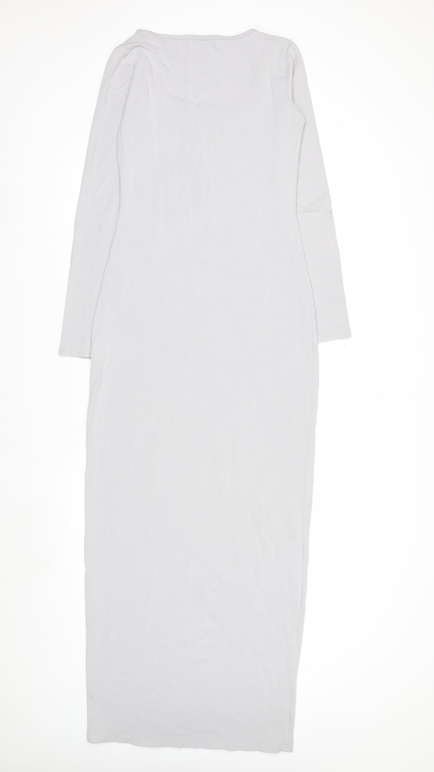 Boohoo Women’s Grey Long Sleeve Bodycon Maxi Dress Size 12