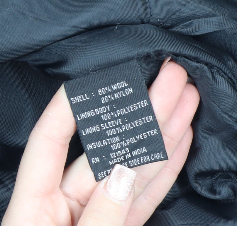 London Fog Men's Black Wool Bomber Jacket Size L Wool Blend