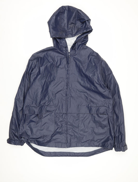 Clipper Mist by London Fog Men's Blue Waterproof Hooded Rain Coat L