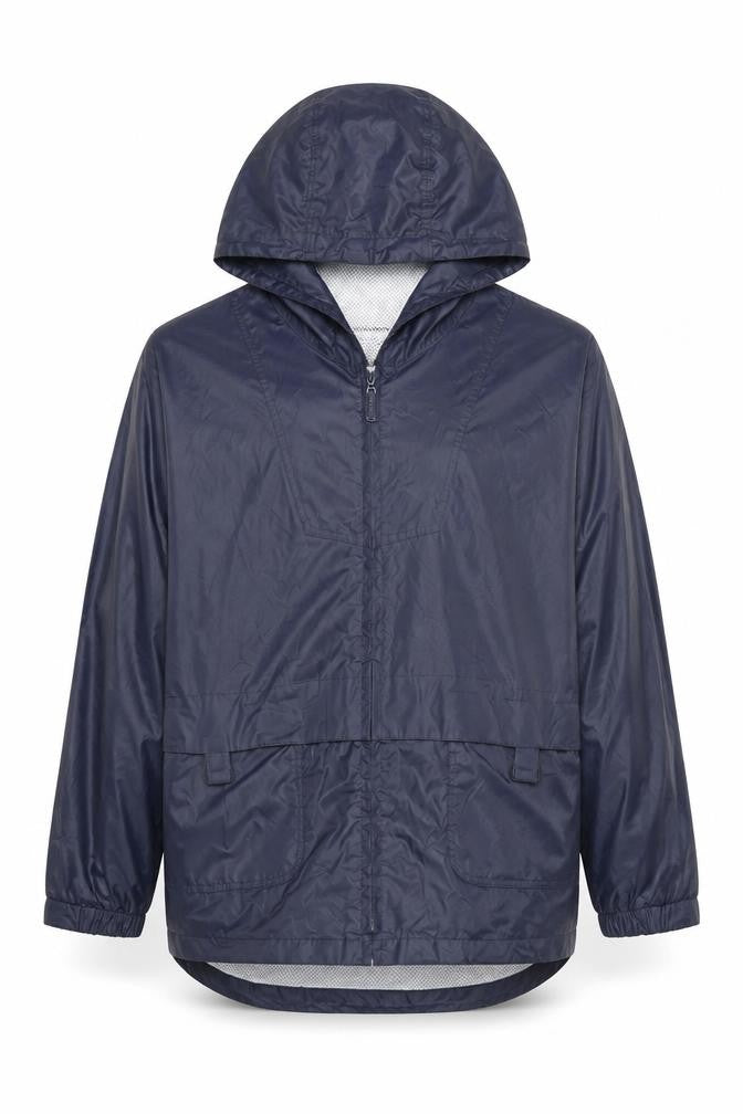 Clipper Mist by London Fog Men's Blue Waterproof Hooded Rain Coat L