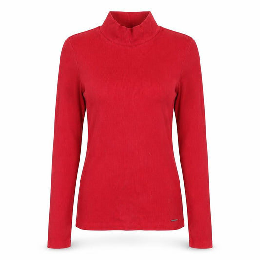 Hollister Women's Red Mock Neck Long Sleeve Cotton Top M