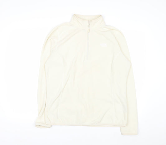 The North Face Women Ivory Fleece Pullover Sweatshirt XL Warm Zip Neck