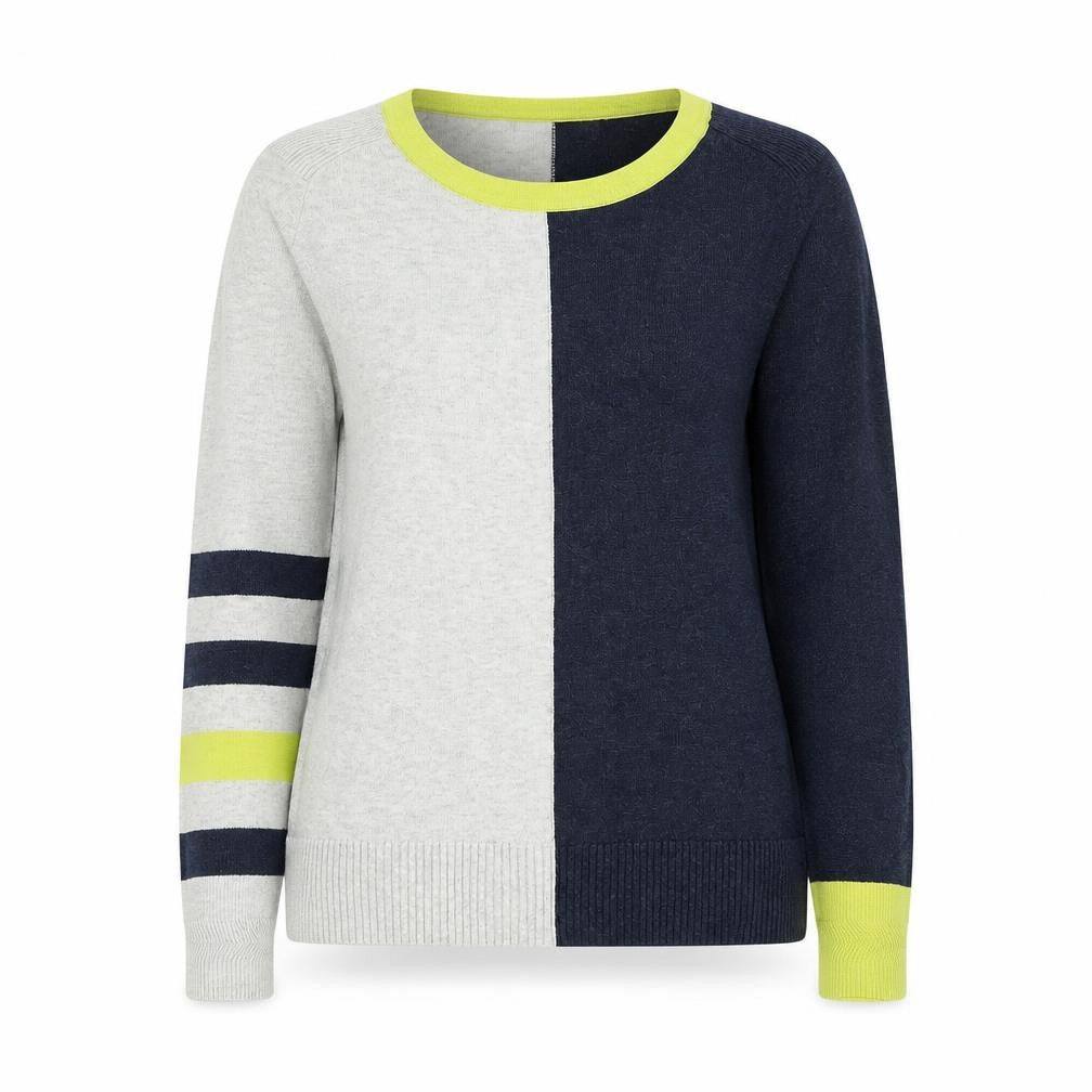 White Stuff Women's Multicoloured Crew Neck Pullover Jumper UK 12