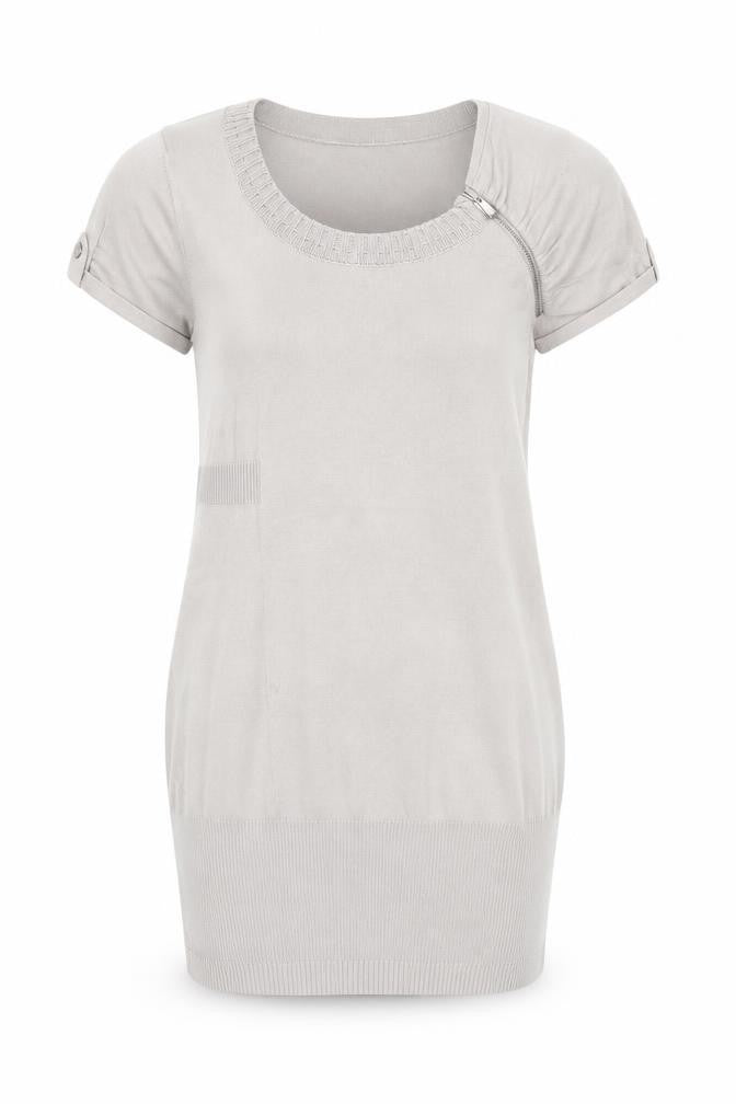 Karen Millen Women's Beige Short Sleeve Scoop Neck Pullover Jumper Size 12