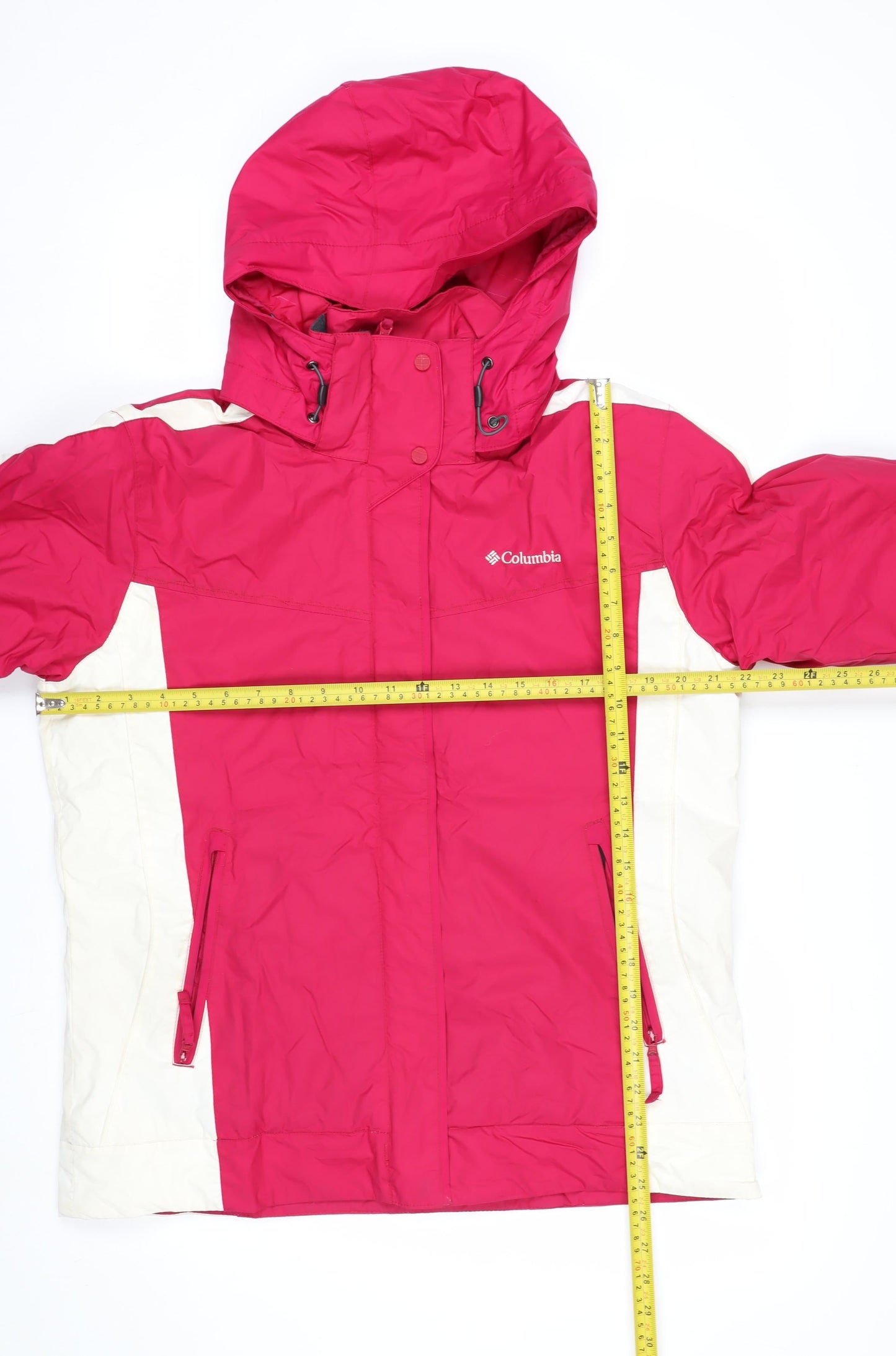Columbia Women's Pink Waterproof Ski Jacket L Hooded Outdoor Coat